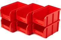 Пластиковый ящик СТЕЛЛА-ТЕХНИК комплект 6 штук V-2-К6-красный