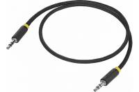Аудио кабель Jack 3.5mm AUX, GCR 0.5м, нейлон, черный, желтая окантовка VIVAVIC8114-0.5m