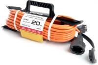 1-местный удлинитель-шнур на рамке STEKKER с заземлением HM05-01-20, 3х1.5мм2, 20м, 16А, Home, оранжевый 39632