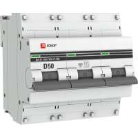 Автоматический выключатель EKF 3P, 50А, 10kA, ВА 47-100, PROxima, SQ mcb47100-3-50D-pro