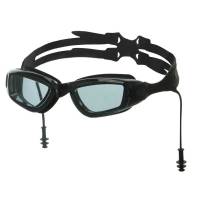 Очки для плавания с берушами ATEMI силикон, чёрные/серые, N9700 00000136573