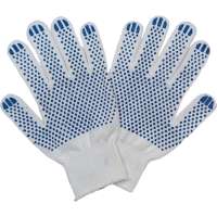 Трикотажные нейлоновые перчатки с ПВХ ПРОМПЕРЧАТКИ белые, 10 пар ПП-31000/10