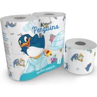 Туалетная бумага World Cart Пингвины с рисунком, Kartika Collection, 3 слоя, 4 рулона/200 листов PEN-TT-01