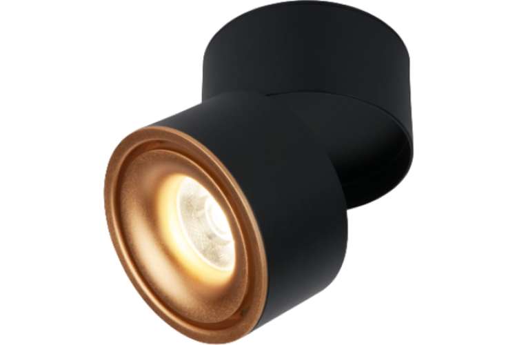 Стационарный светодиодный светильник Elektrostandard DLR031 15W, 4200K 3100 черный матовый золото a050528