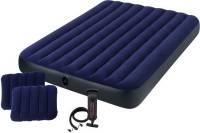 Надувной матрас с подушками и насосом Intex Classic Downy Airbed Fiber-Tech, 152х203х25 см 64765