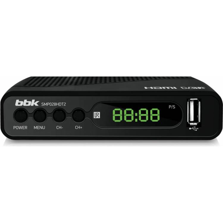 Ресивер DVB-T2 bbk SMP028HDT2 черный ЦБ-00001278