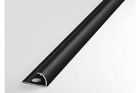 Профиль окантовочный полукруглый алюминиевый ЛУКА 12 мм, 2,7 м, 5 шт, Черный УТ000021289