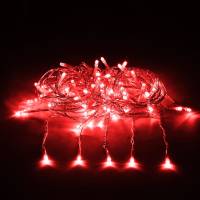 Электрогирлянда VEGAS Занавес 156 красных LED ламп, 12 нитей, контроллер, 8 режимов 55080