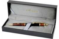 Шариковая ручка Manzoni PERUGIA цвет корпуса: темный янтарь футляр кожзам PERLR-AMB