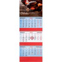 Квартальный календарь BRAUBERG на 2023г, 3 блока, 3 гребня, с бегунком, офсет, RELAX 114234