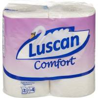 Туалетная бумага Luscan Comfort 2 слоя, белая, 4 рулона 317384