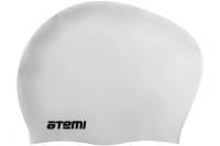 Силиконовая шапочка для плавания ATEMI LC-01 для длинных волос, белая 00-00001513