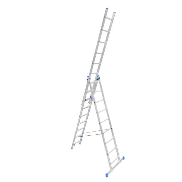 Алюминиевая трехсекционная лестница LadderBel 9 ступеней LS309