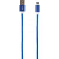 Дата-кабель Red Line USB - micro USB 2 метра нейлоновая оплетка, синий УТ000014163