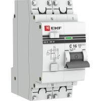 Дифференциальный автомат EKF АД-32 1P+N 16А/30мА характеристика C, AС, электронный, защита 270В 6кА PROxima DA32-6-16-30-aс-pro
