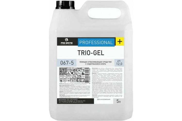 Моющее средство с отбеливающим эффектом PRO-BRITE TRIO-GEL 5л, концентрат 067-5 605247