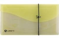 Папка LAMARK на резинке КАСКАДНАЯ, 4 отделения, 0,4 мм, DL, прозрачная/желтая TF0405-YL