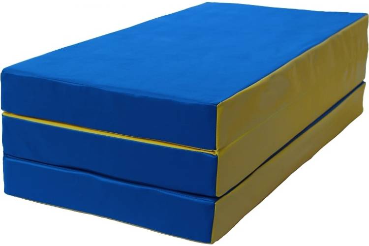 Складной мат КМС № 4 100x150x10 см, сине/жёлтый 917