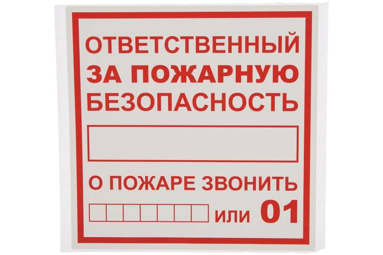 Плакат Ответственный за пожарную безопасность TDM 200х200мм SQ0817-0069