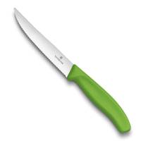 Нож для стейков и пиццы Victorinox Gourmet 12 см, волнистое, зеленый, 6.7936.12L4