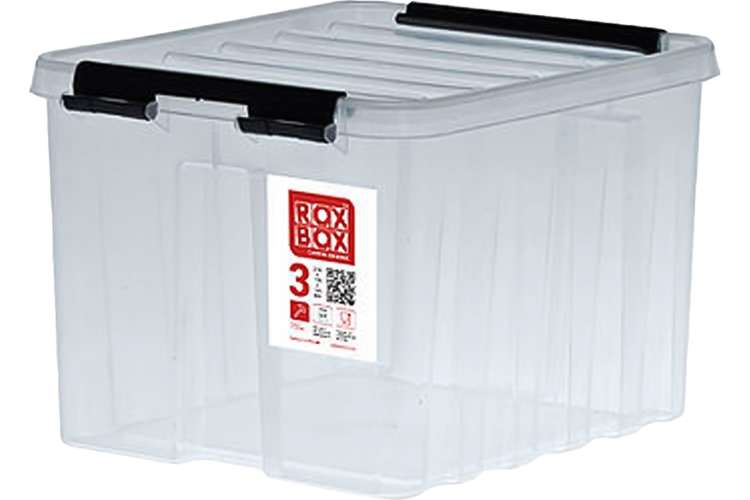Ящик Rox Box п/п 210х170х135 мм с крышкой и клипсами прозрачный 18691