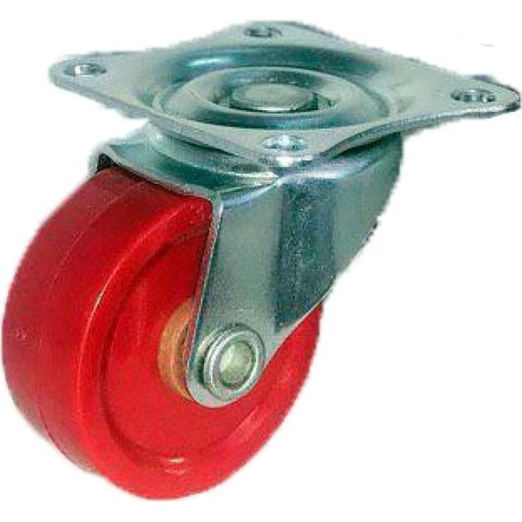 Мебельное поворотное колесо MFK-TORG 32 мм, красная, резина 8001030