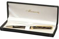 Шариковая ручка Manzoni TERAMO цвет корпуса: черный футляр кожзам TRM1350-BM