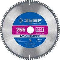 Пильный диск по алюминию ЗУБР Мультирез 255x30 мм, 100Т 36907-255-30-100_z01