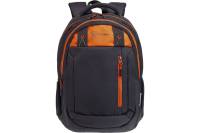 Рюкзак Torber CLASS X, черный с оранжевой вставкой, полиэстер 900D, 45x32x16 см T5220-22-BLK-RED