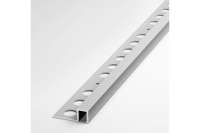 Профиль для плитки ЛУКА алюминиевый окантовочный, 10 мм, 2.7 м, анодированный, серебро УТ000013646