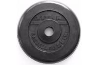 Обрезиненный диск ООО "Верхнеуральский завод РТИ" Barbell Титан, черный, 25 кг, 51 мм T25RD51B
