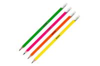 Чернографитный карандаш 12 шт в упаковке Kores Grafitos Neon трехгранный HB с ластиком 1094469