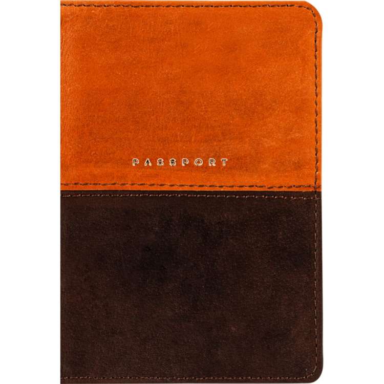 Обложка для паспорта OfficeSpace Duo кожа, осень и коричневый, тиснение фольгой 311098