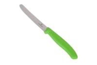 Нож для томатов и сосисок Victorinox лезвие 11 см волнистое, зеленый, 6.7836.L114