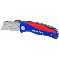 Складной быстросменный нож WORKPRO трапециевидные лезвия WP211006