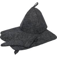 Набор из трех предметов Hot Pot шапка, коврик, рукавица, серый 41184
