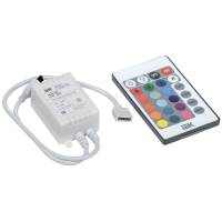 Контроллер с ПДУ IEK ИК RGB, 3 канала, 12В, 2А, 72вт LSC1-RGB-072-IR-20-12-W