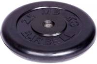 Обрезиненный диск Barbell d 31 мм, чёрный, 2.5 кг 434