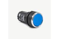 Нажимная кнопка Emas моноблочная синяя 22 мм, IP 40, 1НЗ MB200DM