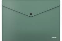 Пластиковая папка-конверт ErichKrause Fizzy Classic на кнопке, А4, зеленый, 50178