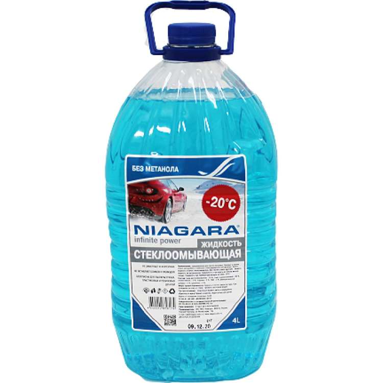 Жидкость омывания стекол NIAGARA Ниагара 4 л Универсальная Red Bubble незамерзайка до -20, без метанола 1017007008