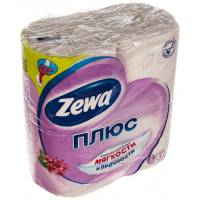 Бумага туалетная бытовая ZEWA Plus спайка 4 шт, 2-х слойная, аромат сирени 144108 126247