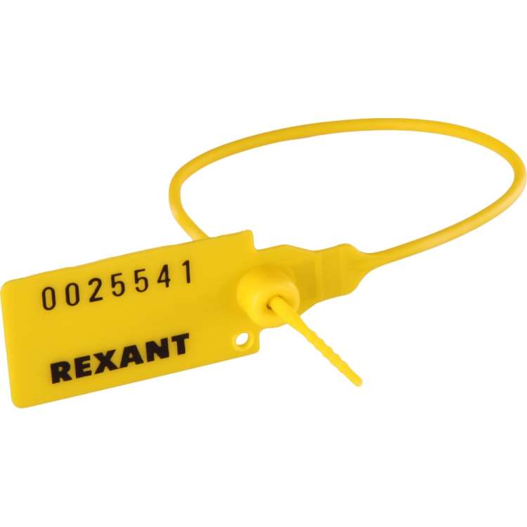 Номерная пломба для опечатывания REXANT пластиковая 220 мм желтая 50 шт 07-6112