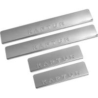 Накладки внутренних порогов DolleX RENAULT Kaptur, штамп KAPTUR нержавеющая сталь к-т 4 шт. NPS-070