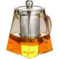 Заварочный чайник URM пирамидальный, из термостойкого прозрачного стекла, с сито-фильтром, 550 мл D00703