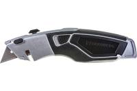 Универсальный мощный нож BRAUBERG "Professional" 4 лезвия в комплекте автофиксатор металл 237160