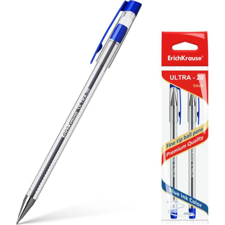 Шариковая ручка ErichKrause ULTRA-20, синий по 2 шт 44574
