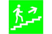 Знак Направление к эвакуационному выходу по лестнице направо вверх TDM 150х150мм SQ0817-0047