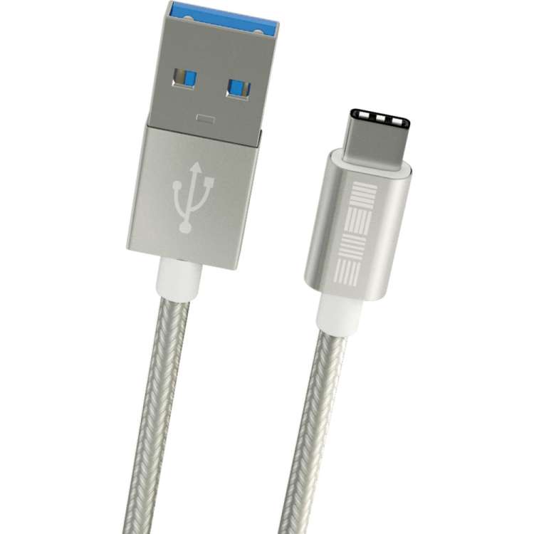 Кабель InterStep TypC-USBA USB3.0 Silver нейлон 1,0м, AA, M-M 51781