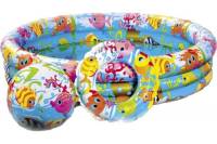 Бассейн надувной детский Intex Рыбки, с мячом и кругом 59469